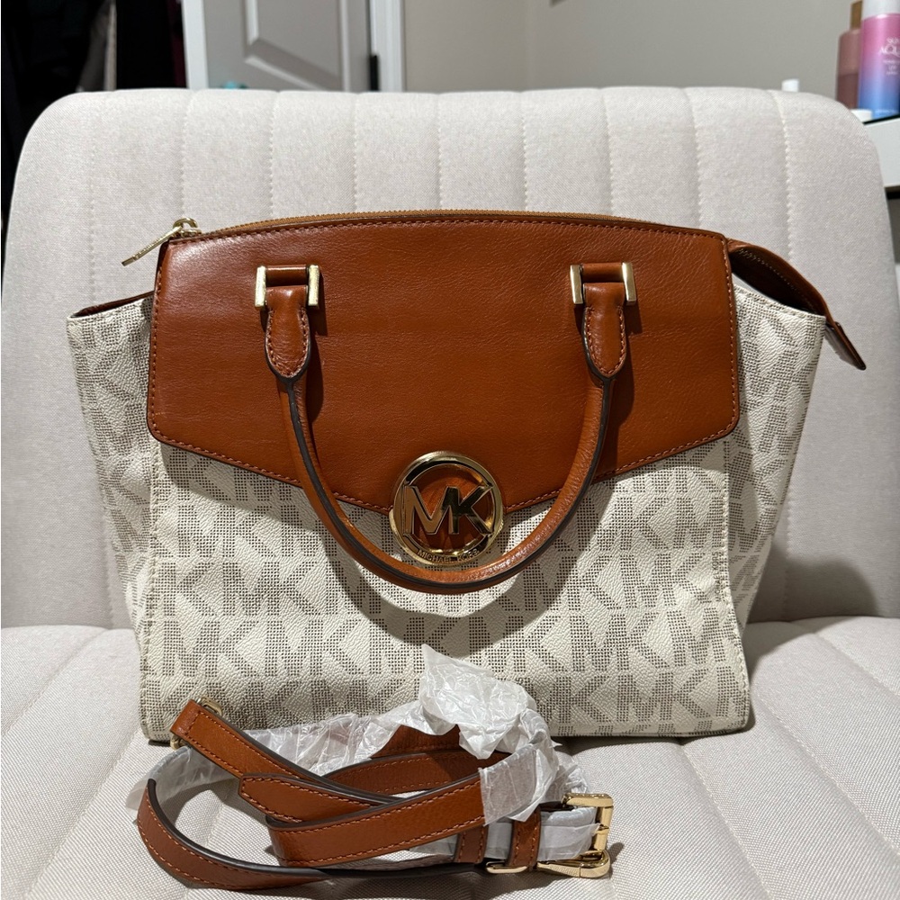 Michael Kors Brown and Cream Women's Bag